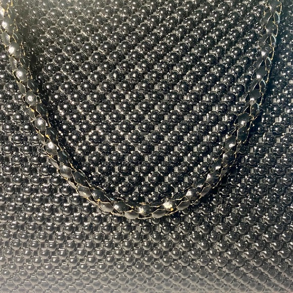 Vintage Whiting & Davis Black Beaded Mesh Evening Bag - Picture 10 of 10